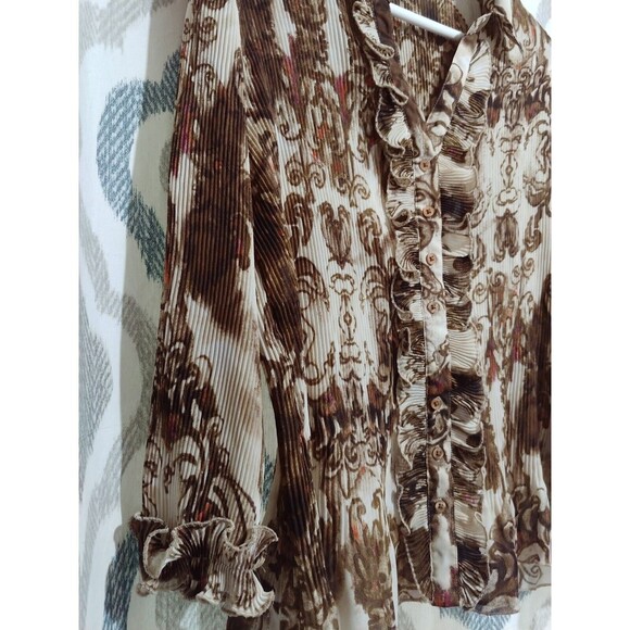 Sioni Blouse for Women Size XL Long sleeves crinkle Top stretch - Picture 5 of 11